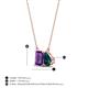 4 - Arika 1.10 ctw Emerald Shape Amethyst with Pear Shape London Blue Topaz Toi Et Moi Women Pendant Necklace 
