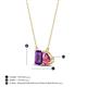 4 - Arika 1.05 ctw Emerald Shape Amethyst with Pear Shape Pink Tourmaline Toi Et Moi Women Pendant Necklace 