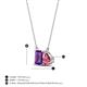4 - Arika 1.05 ctw Emerald Shape Amethyst with Pear Shape Pink Tourmaline Toi Et Moi Women Pendant Necklace 