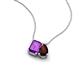 3 - Arika 1.15 ctw Emerald Shape Amethyst with Pear Shape Red Garnet Toi Et Moi Women Pendant Necklace 