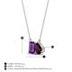4 - Arika 1.15 ctw Emerald Shape Amethyst with Pear Shape Red Garnet Toi Et Moi Women Pendant Necklace 