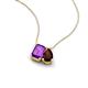 3 - Arika 1.15 ctw Emerald Shape Amethyst with Pear Shape Red Garnet Toi Et Moi Women Pendant Necklace 