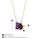 4 - Arika 1.15 ctw Emerald Shape Amethyst with Pear Shape Red Garnet Toi Et Moi Women Pendant Necklace 