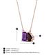 4 - Arika 1.15 ctw Emerald Shape Amethyst with Pear Shape Red Garnet Toi Et Moi Women Pendant Necklace 