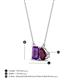 4 - Arika 1.15 ctw Emerald Shape Amethyst with Pear Shape Rhodolite Garnet Toi Et Moi Women Pendant Necklace 