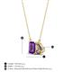 4 - Arika 0.95 ctw Emerald Shape Amethyst with Pear Shape Smoky Quartz Toi Et Moi Women Pendant Necklace 