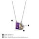 4 - Arika 0.95 ctw Emerald Shape Amethyst with Pear Shape Smoky Quartz Toi Et Moi Women Pendant Necklace 