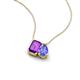 3 - Arika 1.05 ctw Emerald Shape Amethyst with Pear Shape Tanzanite Toi Et Moi Women Pendant Necklace 