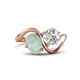 1 - Velona 2.02 ctw Oval Shape Opal (8 x 6 mm) and IGI Certified Cushion Shape Lab Grown Diamond (6 mm) Women Toi Et Moi Wave Engagement Ring 