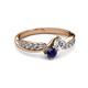 3 - Nicia 0.85 ctw Lab Grown Diamond & Blue Sapphire accented Side Lab Grown Diamond Women Two Stone Bypass Engagement Ring 