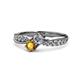 1 - Nicia 0.75 ctw Lab Grown Diamond & Citrine accented Side Lab Grown Diamond Women Two Stone Bypass Engagement Ring 