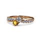 1 - Nicia 0.75 ctw Lab Grown Diamond & Citrine accented Side Lab Grown Diamond Women Two Stone Bypass Engagement Ring 