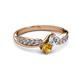 3 - Nicia 0.75 ctw Lab Grown Diamond & Citrine accented Side Lab Grown Diamond Women Two Stone Bypass Engagement Ring 
