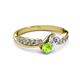 3 - Nicia 0.87 ctw Lab Grown Diamond & Peridot accented Side Lab Grown Diamond Women Two Stone Bypass Engagement Ring 