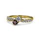 1 - Nicia 0.87 ctw Lab Grown Diamond & Red Garnet accented Side Lab Grown Diamond Women Two Stone Bypass Engagement Ring 