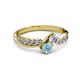 3 - Nicia 0.75 ctw Lab Grown Diamond & Aquamarine accented Side Lab Grown Diamond Women Two Stone Bypass Engagement Ring 