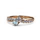 1 - Nicia 0.75 ctw Lab Grown Diamond & Aquamarine accented Side Lab Grown Diamond Women Two Stone Bypass Engagement Ring 
