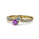 1 - Nicia 0.75 ctw Lab Grown Diamond & Amethyst accented Side Lab Grown Diamond Women Two Stone Bypass Engagement Ring 