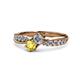 1 - Nicia 0.85 ctw Lab Grown Diamond & Yellow Sapphire accented Side Lab Grown Diamond Women Two Stone Bypass Engagement Ring 