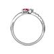5 - Nicia 0.82 ctw Lab Grown Diamond & Ruby accented Side Lab Grown Diamond Women Two Stone Bypass Engagement Ring 