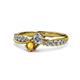 1 - Nicia 0.75 ctw Lab Grown Diamond & Citrine accented Side Lab Grown Diamond Women Two Stone Bypass Engagement Ring 
