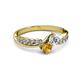 3 - Nicia 0.75 ctw Lab Grown Diamond & Citrine accented Side Lab Grown Diamond Women Two Stone Bypass Engagement Ring 