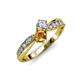 4 - Nicia 0.75 ctw Lab Grown Diamond & Citrine accented Side Lab Grown Diamond Women Two Stone Bypass Engagement Ring 
