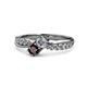 1 - Nicia 0.87 ctw Lab Grown Diamond & Red Garnet accented Side Lab Grown Diamond Women Two Stone Bypass Engagement Ring 