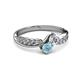 3 - Nicia 0.75 ctw Lab Grown Diamond & Aquamarine accented Side Lab Grown Diamond Women Two Stone Bypass Engagement Ring 