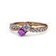 1 - Nicia 0.75 ctw Lab Grown Diamond & Amethyst accented Side Lab Grown Diamond Women Two Stone Bypass Engagement Ring 