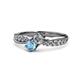 1 - Nicia 0.77 ctw Lab Grown Diamond & Blue Topaz accented Side Lab Grown Diamond Women Two Stone Bypass Engagement Ring 