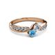 3 - Nicia 0.77 ctw Lab Grown Diamond & Blue Topaz accented Side Lab Grown Diamond Women Two Stone Bypass Engagement Ring 