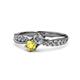 1 - Nicia 0.85 ctw Lab Grown Diamond & Yellow Sapphire accented Side Lab Grown Diamond Women Two Stone Bypass Engagement Ring 