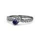 1 - Nicia 0.85 ctw Lab Grown Diamond & Blue Sapphire accented Side Lab Grown Diamond Women Two Stone Bypass Engagement Ring 
