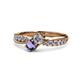 1 - Nicia 0.75 ctw Lab Grown Diamond & Iolite accented Side Lab Grown Diamond Women Two Stone Bypass Engagement Ring 