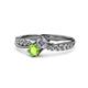 1 - Nicia 0.87 ctw Lab Grown Diamond & Peridot accented Side Lab Grown Diamond Women Two Stone Bypass Engagement Ring 