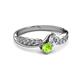 3 - Nicia 0.87 ctw Lab Grown Diamond & Peridot accented Side Lab Grown Diamond Women Two Stone Bypass Engagement Ring 