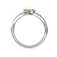 5 - Nicia 0.87 ctw Lab Grown Diamond & Peridot accented Side Lab Grown Diamond Women Two Stone Bypass Engagement Ring 
