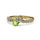 1 - Nicia 0.87 ctw Lab Grown Diamond & Peridot accented Side Lab Grown Diamond Women Two Stone Bypass Engagement Ring 