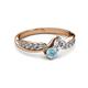 3 - Nicia 0.75 ctw Lab Grown Diamond & Aquamarine accented Side Lab Grown Diamond Women Two Stone Bypass Engagement Ring 