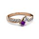 3 - Nicia 0.75 ctw Lab Grown Diamond & Amethyst accented Side Lab Grown Diamond Women Two Stone Bypass Engagement Ring 