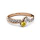 3 - Nicia 0.85 ctw Lab Grown Diamond & Yellow Sapphire accented Side Lab Grown Diamond Women Two Stone Bypass Engagement Ring 