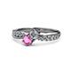 1 - Nicia 0.85 ctw Lab Grown Diamond & Pink Sapphire accented Side Lab Grown Diamond Women Two Stone Bypass Engagement Ring 