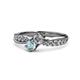 1 - Nicia 0.75 ctw Lab Grown Diamond & Aquamarine accented Side Lab Grown Diamond Women Two Stone Bypass Engagement Ring 
