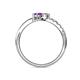 5 - Nicia 0.75 ctw Lab Grown Diamond & Amethyst accented Side Lab Grown Diamond Women Two Stone Bypass Engagement Ring 
