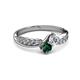 3 - Nicia 0.75 ctw Lab Grown Diamond & Emerald accented Side Lab Grown Diamond Women Two Stone Bypass Engagement Ring 