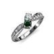 4 - Nicia 0.75 ctw Lab Grown Diamond & Emerald accented Side Lab Grown Diamond Women Two Stone Bypass Engagement Ring 