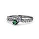 1 - Nicia 0.75 ctw Lab Grown Diamond & Emerald accented Side Lab Grown Diamond Women Two Stone Bypass Engagement Ring 