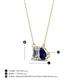 4 - Arika 1.15 ctw Emerald Shape Lab Grown Diamond with Pear Shape Created Blue Sapphire Toi Et Moi Women Pendant Necklace 
