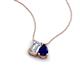 3 - Arika 1.15 ctw Emerald Shape Lab Grown Diamond with Pear Shape Created Blue Sapphire Toi Et Moi Women Pendant Necklace 